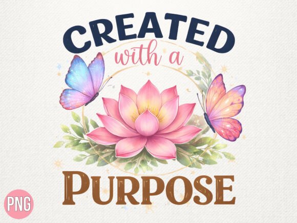 Christian Created a Purpose Lotus PNG: T-Shirt Designs