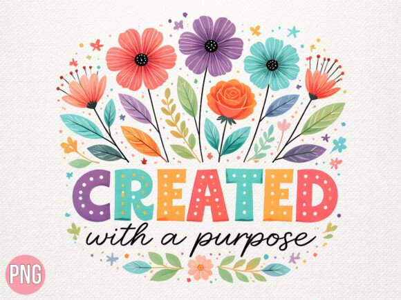 Created Purpose Floral Christian T-Shirt Designs