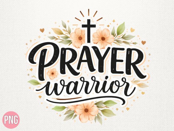 Floral Prayer Warrior Christian PNG & T-Shirt Designs