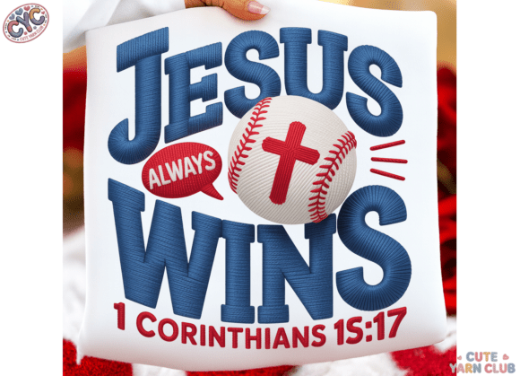 Jesus Always Wins PNG Christian Baseball T-Shirt Designs