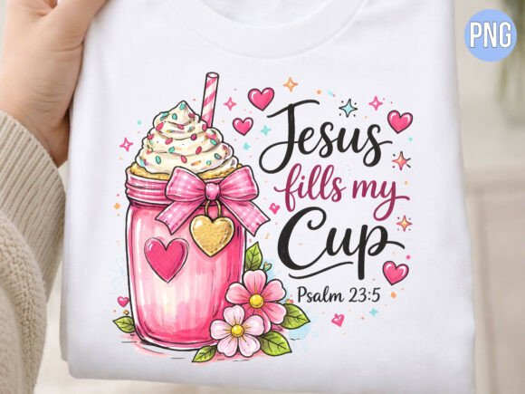 Jesus Fills My Cup Jar T-Shirt Designs