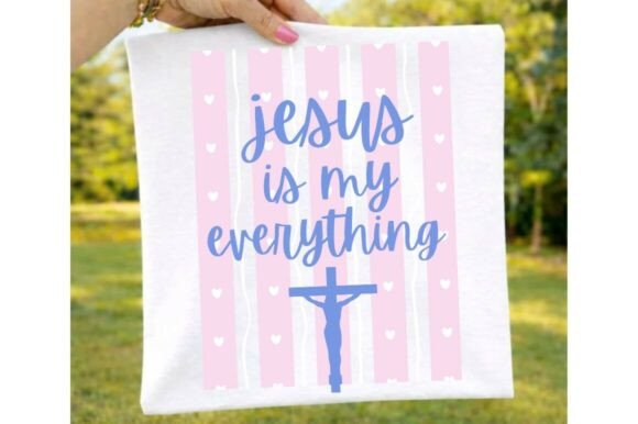 Jesus Is My Everything PNG: Striped Jesus T-Shirt Designs