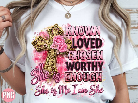 Known Loved Chosen Worthy Christian PNG T-Shirt Designs