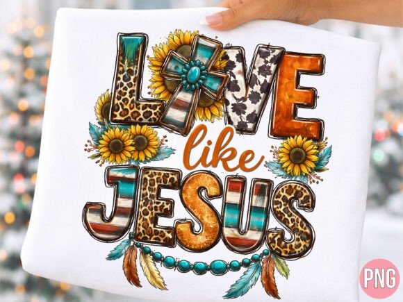 Love Like Jesus Leopard Christian PNG T-Shirt Designs