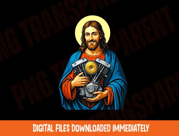 Riding with Jesus PNG, Christian Biker T-Shirt Designs
