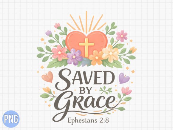 Saved by Grace Cross T-Shirt Designs