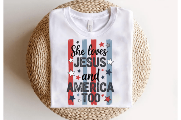 She Loves Jesus & America PNG — T-Shirt Designs